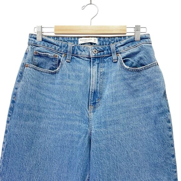 Abercrombie & Fitch Vintage Straight High Rise Jeans Size 29 Curve Love Raw Hem - Picture 4 of 11